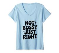 Femme Pas Bossy, Juste Assez drôle pour Les Femmes Fortes T-Shirt avec Col en V