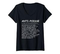 Femme Pas de chance Humour Fini malchance Anti poisse T-Shirt avec Col en V