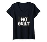 Femme Pas de culpabilité, Juste la liberté pour Une âme paisible T-Shirt avec Col en V