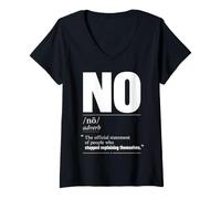 Femme Pas de définition Dictionnaire Sens drôle Antisocial T-Shirt avec Col en V