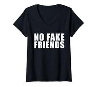 Femme Pas de Faux Amis T-Shirt avec Col en V