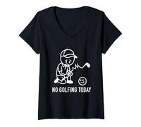 Femme Pas de golf aujourd'hui Un golf amusant pour un golfeur, homme, papa, garçon, grand-père T-Shirt avec Col en V