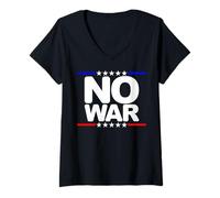 Femme Pas de Guerre, Pas Notre Guerre, arrêtez la Guerre T-Shirt avec Col en V