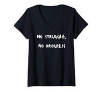 Femme Pas de Lutte, Pas de progrès T-Shirt avec Col en V