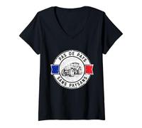 Femme Pas de Pays sans paysans Soutien aux Agriculteurs tricolores T-Shirt avec Col en V
