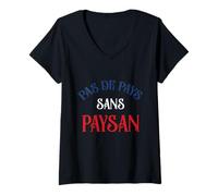 Femme Pas de Pays sans Soutien des Agriculteurs pour l'agriculture T-Shirt avec Col en V