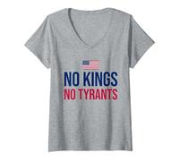 Femme Pas de rois, pas de tyrans T-Shirt avec Col en V