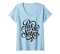 Femme Pas de Souci - Inscription No Worries T-Shirt avec Col en V