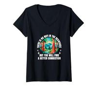 Femme Pas de WiFi dans Les Redwoods Trees California Digital Detox T-Shirt avec Col en V