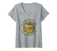 Femme Pas d'immigrants, Pas de Barbecue aux épices sans frontières T-Shirt avec Col en V