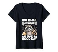 Femme Pas en Prison, Pas dans Un hôpital psychiatrique, Pas dans Une Tombe, C'est drôle T-Shirt avec Col en V