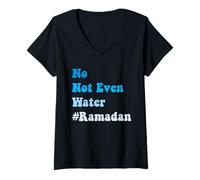 Femme Pas même Pas de jeûne à l'eau Musulman Ramadan 2026 Garçons musulmans T-Shirt avec Col en V