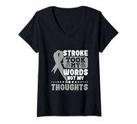 Femme Pas Mes Pensées - Trouble De La Communication Aphasique T-Shirt avec Col en V