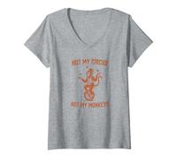 Femme Pas Mon Cirque, Pas Mes singes T-Shirt avec Col en V