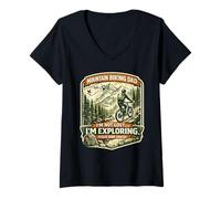 Femme Pas Perdu, j'explore, s'il Te plaît, envoie des collations à T-Shirt avec Col en V