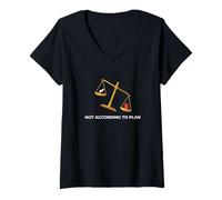 Femme Pas Selon Le Plan penseur émotionnel philosophique T-Shirt avec Col en V