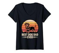 Femme Pas-sitive Vibes Only Dog Best Dad Mom I Love Dogs T-Shirt avec Col en V