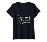Femme Pas un. Acre. Soutien à la conservation des terres publiques du Montana T-Shirt avec Col en V