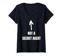 Femme Pas un agent secret, détective privé drôle et inspecteur espion T-Shirt avec Col en V