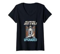 Femme Pas Un Loup géant, Juste Un Loup amélioré Amoureux T-Shirt avec Col en V