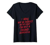 Femme Pas Un Partisan De Trump Vote Anti Trump Drôle Élection 2020 T-Shirt avec Col en V