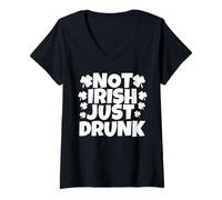 Femme Pas Une centaine d'Irlandais, Juste ivres T-Shirt avec Col en V