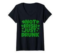 Femme Pas Une centaine d'Irlandais, Juste ivres T-Shirt avec Col en V