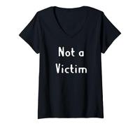 Femme Pas Une Victime T-Shirt avec Col en V