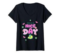Femme Passe Une Bonne journée T-Shirt avec Col en V