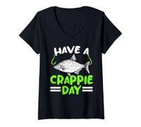 Femme Passez une journée à la marmotte, pêcheur en eau salée, amateur de pêche T-Shirt avec Col en V