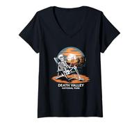 Femme Passionné d'aventures dans Le Parc National de Death Valley T-Shirt avec Col en V