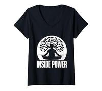 Femme Passionnés De Pilates Inside Power Pilates T-Shirt avec Col en V