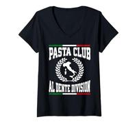 Femme Pasta Club Al Dente Division Funny Pasta Lovers (Italien) T-Shirt avec Col en V