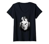 Femme Pastel Paint Art Faucon Faucons T-Shirt avec Col en V