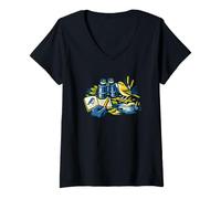 Femme Patch Birder T-Shirt avec Col en V