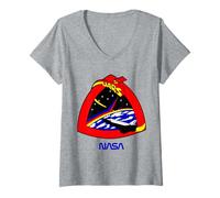 Femme Patch de Mission Apollo 17 de la NASA T-Shirt avec Col en V