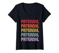 Femme Paternel T-Shirt avec Col en V