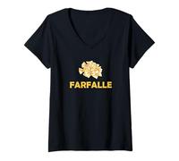 Femme Pâtes Farfalle | Italian Food Noodle T-Shirt avec Col en V