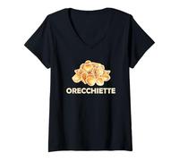 Femme Pâtes Orecchiette | Italian Food Noodle T-Shirt avec Col en V