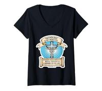 Femme Pathologiste chrétien La pathologie est Mon ministère Docteur Jésus T-Shirt avec Col en V