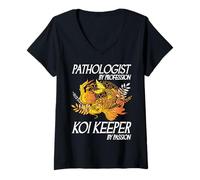 Femme Pathologiste de Profession, Gardien de carpes koï par Passion T-Shirt avec Col en V