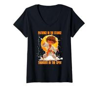 Femme Patience in The Stance Thunder in The Spin T-Shirt avec Col en V