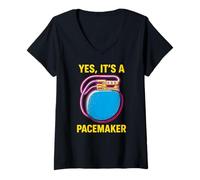 Femme Patient Cardiaque Oui, C'est Un stimulateur Cardiaque, Amusant, Les Hommes se Portent Bien T-Shirt avec Col en V