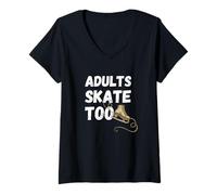Femme Patin à Glace pour Adulte T-Shirt avec Col en V