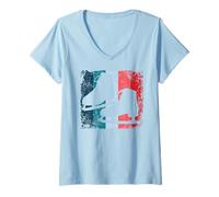 Femme Patineuse sur glace patinage artistique vintage filles patinage sur glace T-Shirt avec Col en V