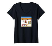 Femme Patio Andalou T-Shirt avec Col en V
