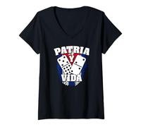 Femme Patria Y Vida Cuba Cuban Flag Freedom Movement Se Acabo T-Shirt avec Col en V