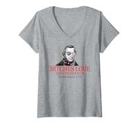 Femme Patrick Henry 1776 Les chiennes Aiment l'indépendance T-Shirt avec Col en V
