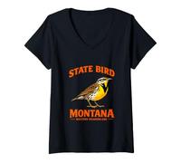 Femme Patrimoine des prés du Montana T-Shirt avec Col en V
