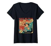 Femme Patrimoine du Mississippi Natchez Guy T-Shirt avec Col en V